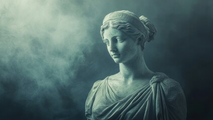 Obraz premium Greek Statue in a Smoky Haze