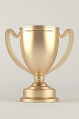 Elegant Gold Trophy on Neutral Background	