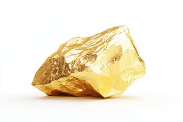 Gold Nugget on White Background	