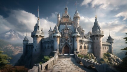 Obraz premium Abstract Futuristic Castle