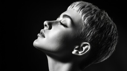 Contemplative Portrait of Woman in Close-up