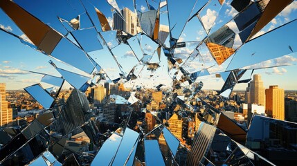 Shattered Glass Cityscape