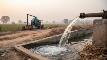 Water being pumped uphill during low demand.