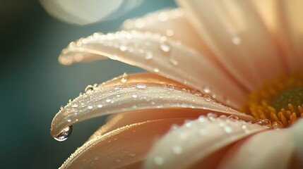 Dew Drops on a Daisy Petal