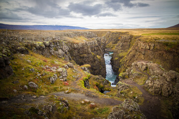 Scenery of Iceland in Northern Europe in late autumn
