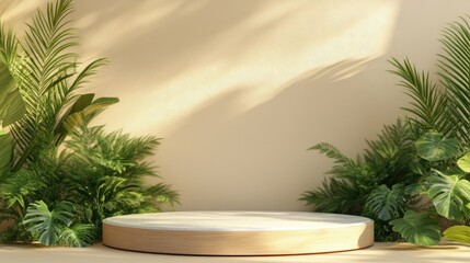 Fototapeta premium Tropical plant display podium.