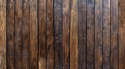 Naklejka premium A close-up of a wooden wall with a rich, textured finish.