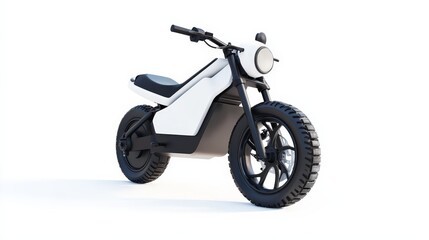 Obraz premium An electric-powered moped, designed for eco-friendly city commuting, isolated on a white background