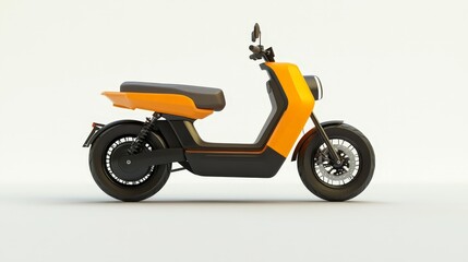 Obraz premium An electric-powered moped, designed for eco-friendly city commuting, isolated on a white background