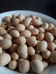Snack, flour coated peanuts