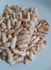 Close up rice crispy snack