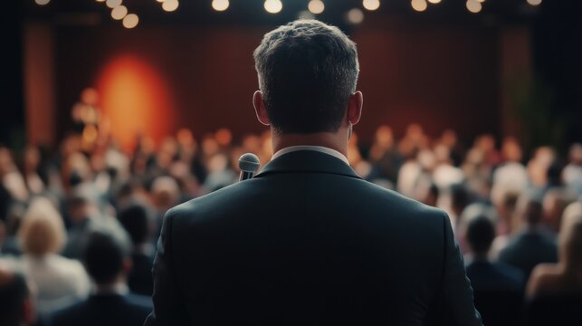Man Speaking on Stage