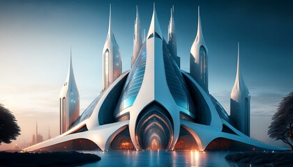Futuristic Architectural Marvel: Abstract Castle of Tomorrow