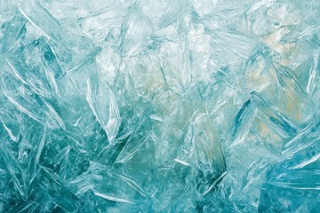 Obraz premium Frosted glass texture background with intricate patterns and colors resembling ice formations in natural light