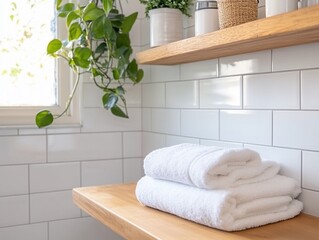 Serene Neutral-Toned Bathroom with Bright Lighting and Contemporary Aesthetic