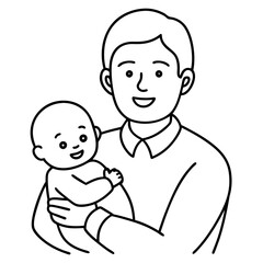 happy with baby in hands