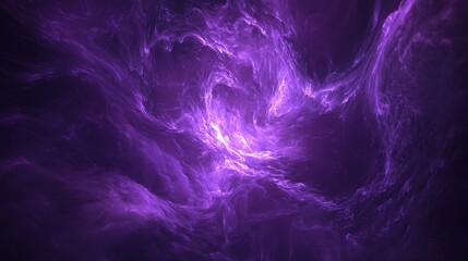 A dark, moody violet-themed background filled with dynamic, glowing energy waves that swirl and radiate from the center. The abstract light patterns create an ethereal, futuristic vibe, with soft grad