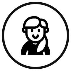 Editable adult woman with ponytail hairstyle avatar vector icon. User, profile, identity, persona. Part of a big icon set family. Perfect for web and app interfaces, presentations, infographics, etc