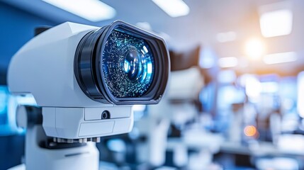 Close-Up, High-Tech Testing Instrument Analyzes Product Performance With Advanced Technology