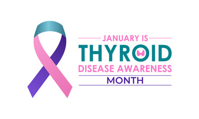 Vector graphic of Thyroid awareness month is every year in January. Design for Banner, cards, prints, social media, poster, flyer and background design template. Vector illustration. Eps 10.