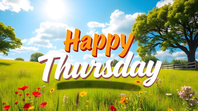 Happy Thursday in a beautiful sunny outdoor scenery