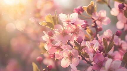 Obraz premium pink flowers in spring