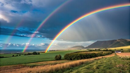 Obraz premium Rainbow of Investments A rainbow with different colors representing different asset classes symbolizing the beauty and value of diversification.