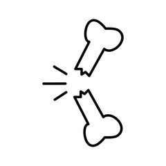Simple broken bone line icon. 