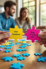 Collaborative Problem Solving with Puzzle Pieces: User Feedback and Bug Fixing in Software Development
