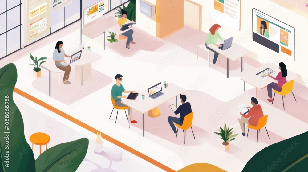 Poster a cutting-edge ai-powered real-time language learning tool, clean educational setting with interacti