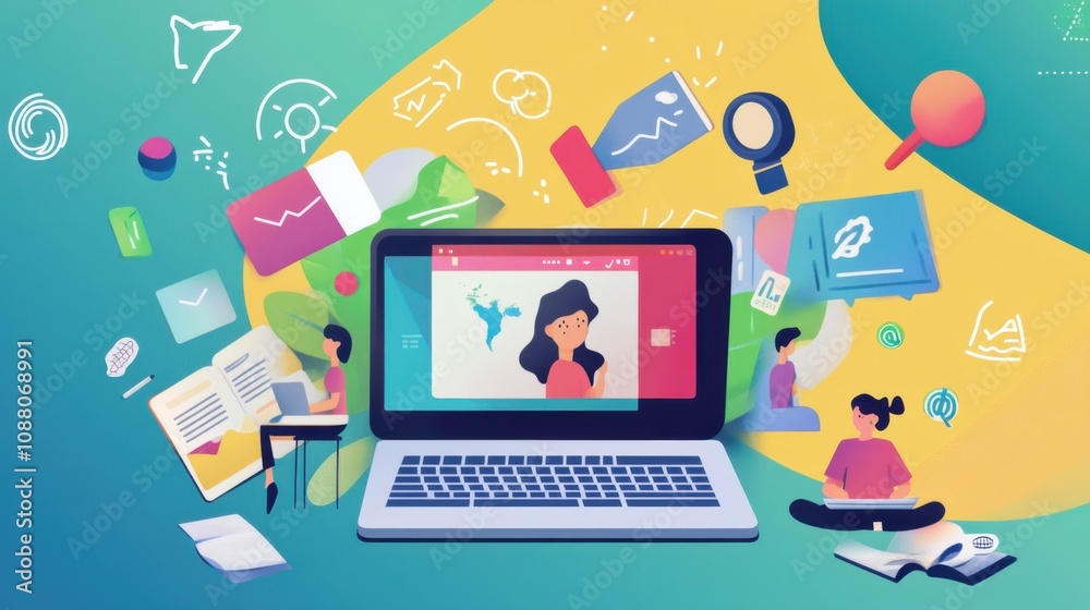 Poster a cutting-edge ai-powered real-time language learning tool, clean educational setting with interacti