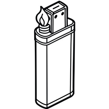 recommend clip art: Cigarette lighter vector silhouette line art style