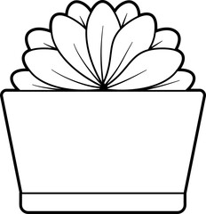 Pottet succulent outline vector