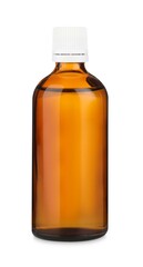 Medical bottle with medicine isolated on white