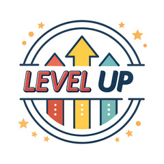 level up logo isolated transparent background