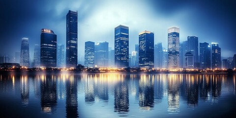 Fototapeta premium city skyline at night