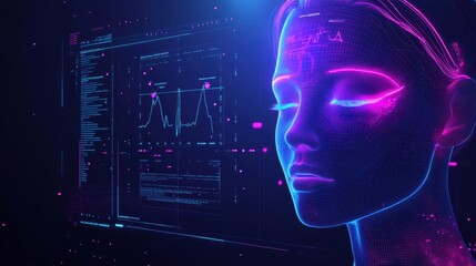 A digital mirror uses technology to analyze hair health and offer AI-driven recommendations in an advanced environment. Generative AI