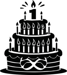 Birthday Cake icon symbol vector illustration isolated on white background