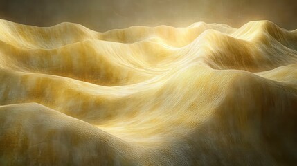 Abstract landscape with golden, flowing hills and a warm glow of light.