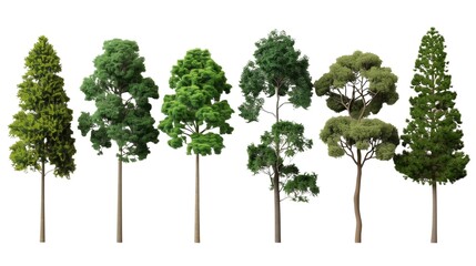 Green Canopy: A collection of meticulously rendered trees, showcasing a diverse array of species and sizes, perfect for enhancing your landscape designs and environmental visuals.