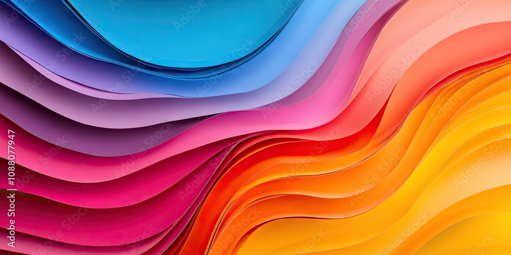 Poster background made of multicolored paper copy space