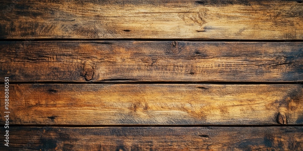 Poster Wooden rustic vintage background image with a toned appearance. Copy space available for overlaying text, graphics, or photos.