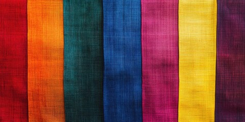 Fabric panels featuring vertical stripes of color.