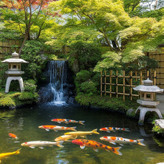 Fototapeta premium Koi Pond Serenity
