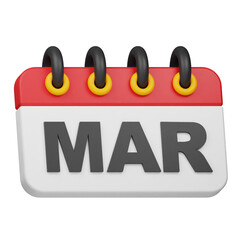 march 3d icon isolated on the white background