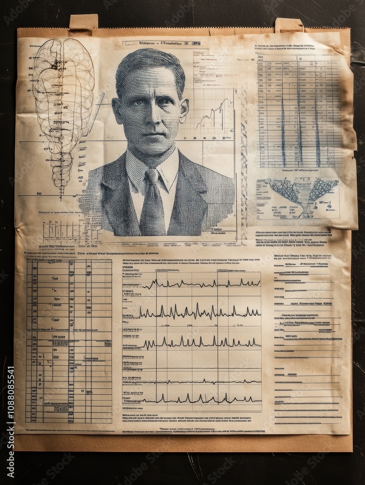 Poster the digital display shows a comprehensive patient dossier featuring medical history, dna information