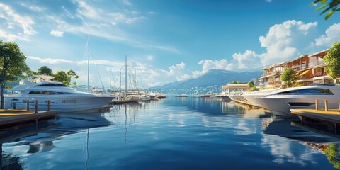 tourist getaway and summer journey at the marina