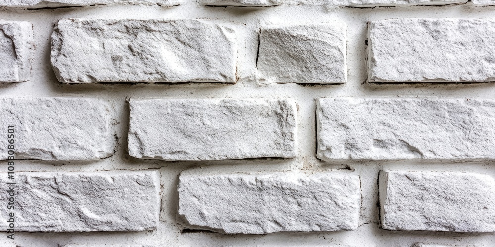 Aufkleber close-up view of a wall composed of white bricks and cement. textured background. copyspace for your