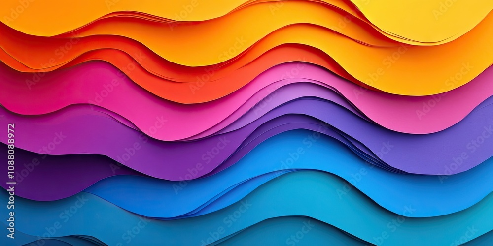 Poster background made of multicolored paper copy space