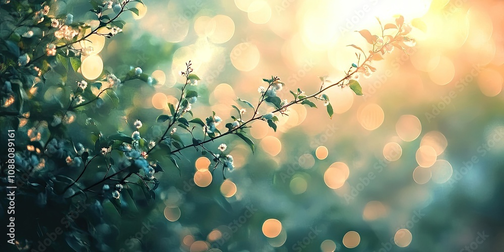 Poster blur and bokeh effects in nature